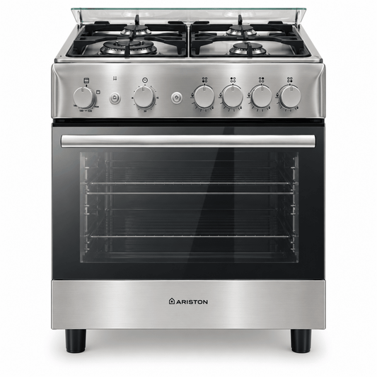 Ariston A6TG1F C(X) EX 60cm 4-Burner Full Gas Cooker with 58L Oven – Stainless Steel - Al Thahani Furniture