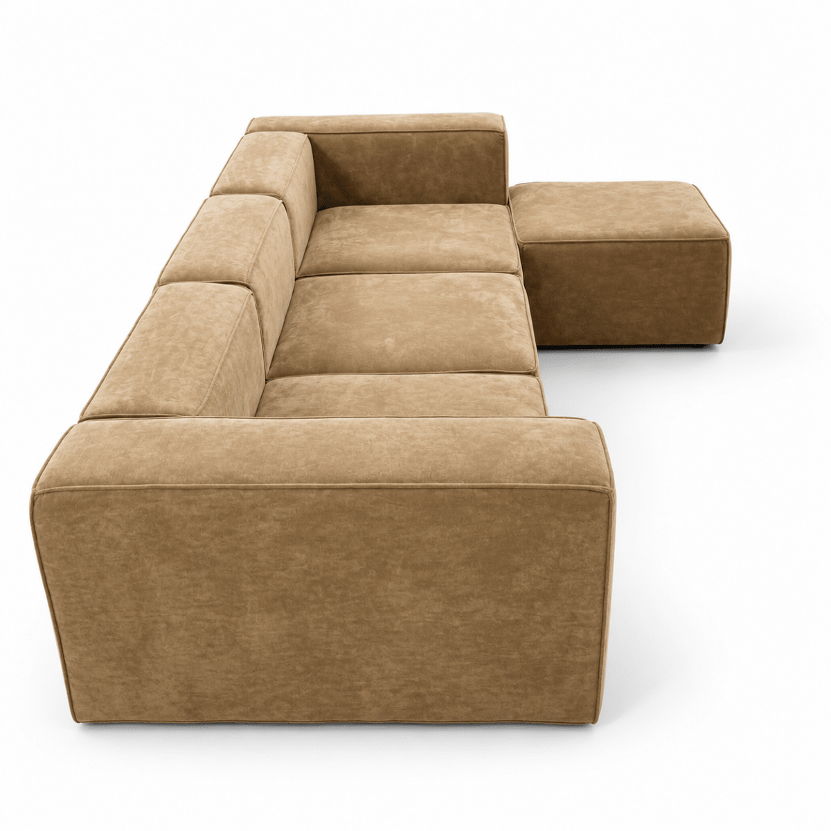 Asghar Furniture Delsea 6-Piece Modular Sofa with Ottoman – Beige - Al Thahani Furniture