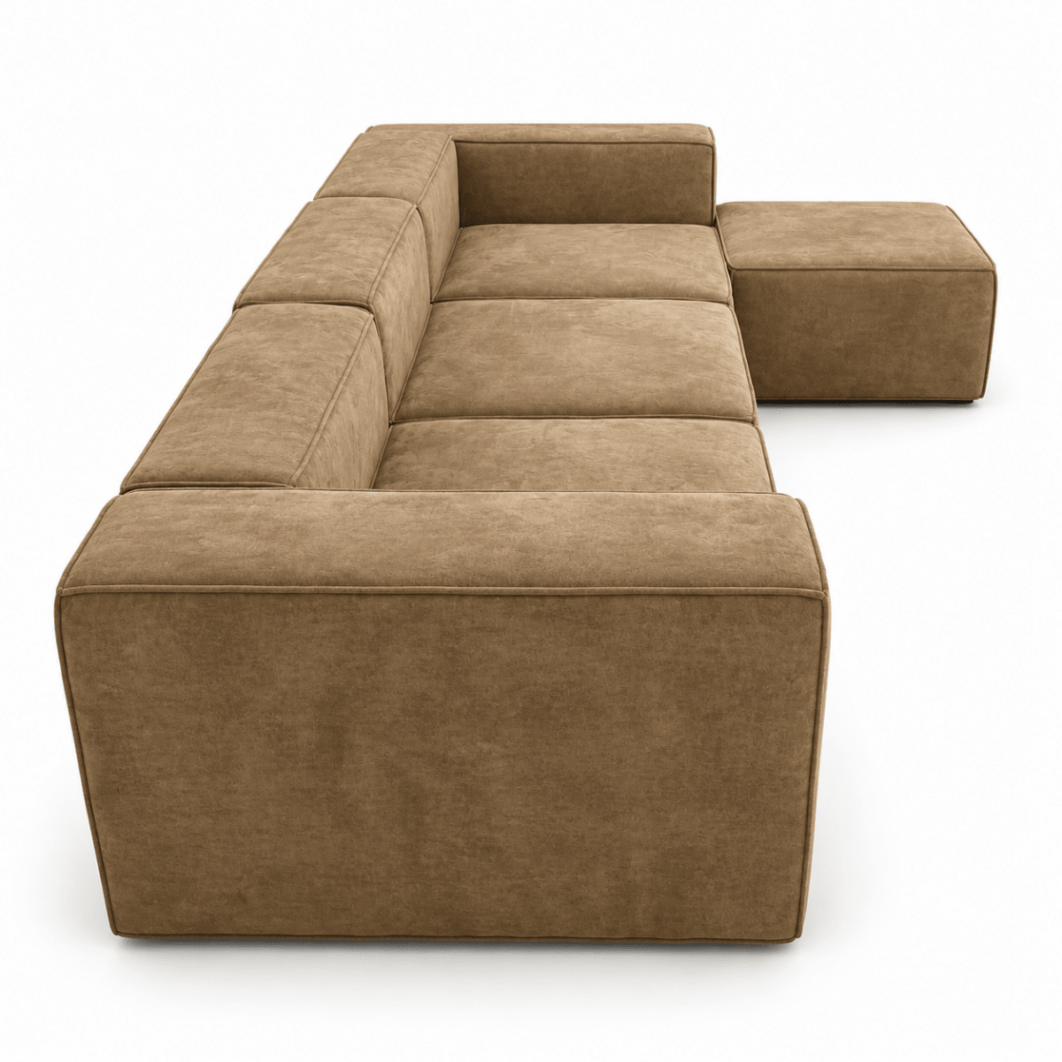 Asghar Furniture Delsea 6-Piece Modular Sofa with Ottoman – Beige - Al Thahani Furniture