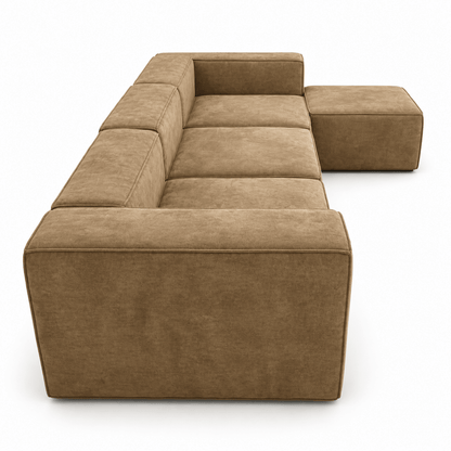 Asghar Furniture Delsea 6-Piece Modular Sofa with Ottoman – Beige - Al Thahani Furniture