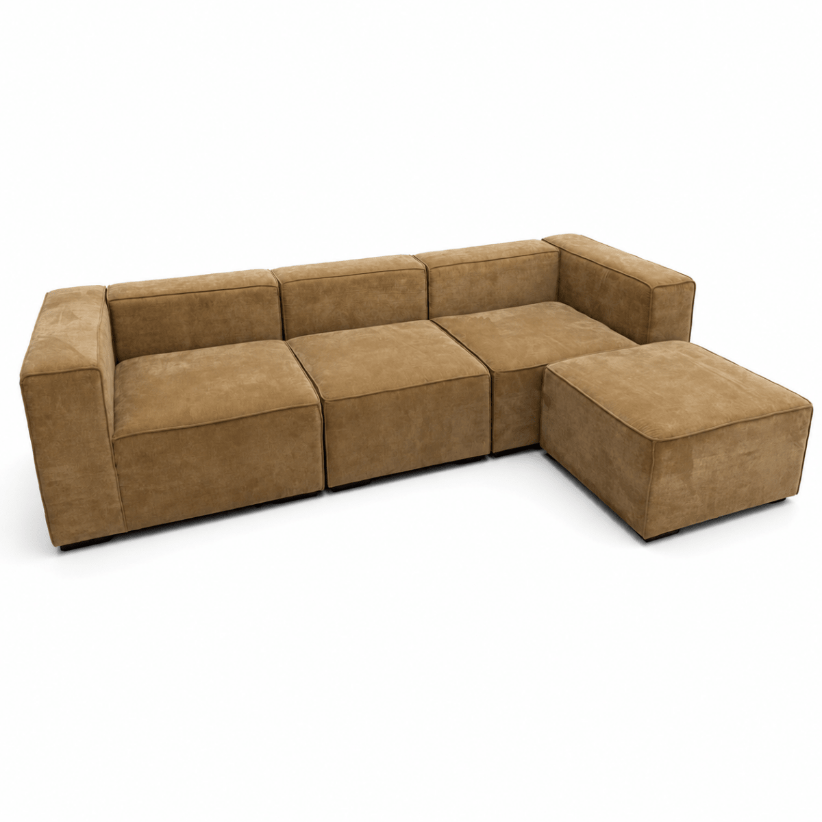 Asghar Furniture Delsea 6-Piece Modular Sofa with Ottoman – Beige - Al Thahani Furniture