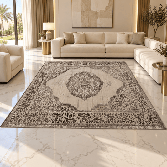AVISA Saryon Carpet – Beige & Grey – 300 × 400 cm - Al Thahani Furniture