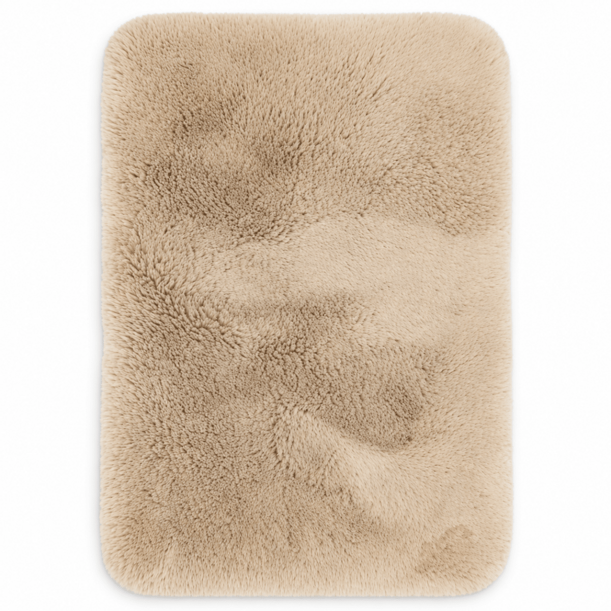Beige Plush High-Pile Bath Mat – Soft Rectangular Design - Al Thahani Furniture
