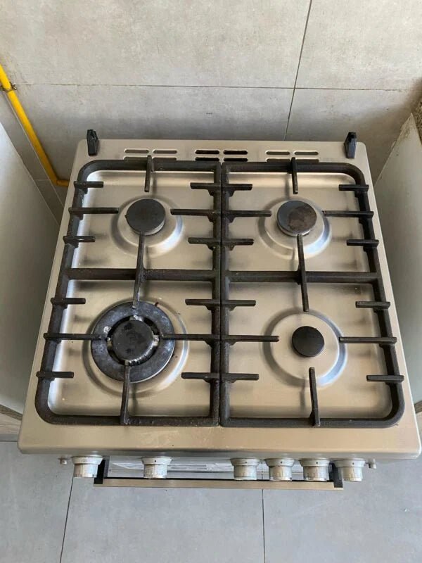 Beko 60cm Freestanding Gas Cooker | 4 Burner Hob | Gas Oven with Timer | Auto Ignition | Stainless Steel - althahanifurniture