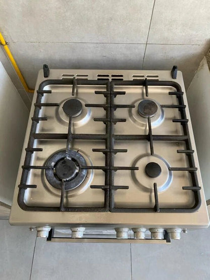 Beko 60cm Freestanding Gas Cooker | 4 Burner Hob | Gas Oven with Timer | Auto Ignition | Stainless Steel - althahanifurniture