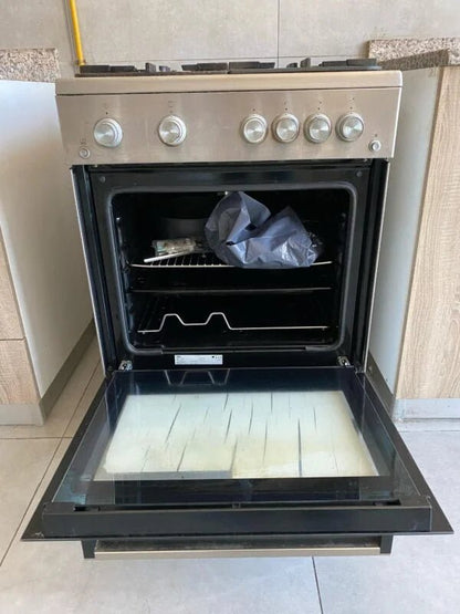 Beko 60cm Freestanding Gas Cooker | 4 Burner Hob | Gas Oven with Timer | Auto Ignition | Stainless Steel - althahanifurniture