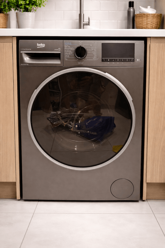 Beko 8 kg Washer/Dryer – 1400 RPM, ProSmart Inverter, StainExpert, Manhattan Grey - althahanifurniture