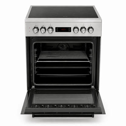 Beko FSM67320GXS Freestanding Electric Cooker | 72L Oven &amp; 4-Zone Ceramic Hob - Al Thahani Furniture