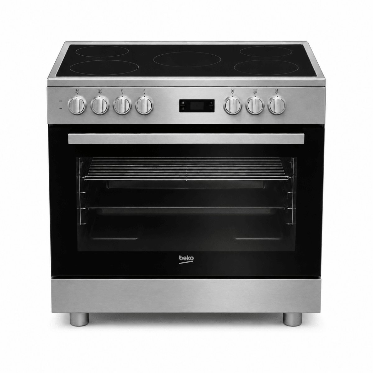 Beko GM 17300 GX NS 90cm 5-Zone Ceramic Electric Cooker – Stainless Steel - Al Thahani Furniture