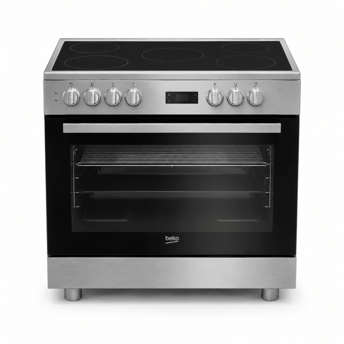 Beko GM 17300 GX NS 90cm 5-Zone Ceramic Electric Cooker – Stainless Steel - Al Thahani Furniture
