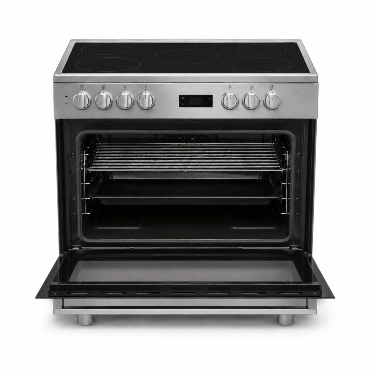 Beko GM 17300 GX NS 90cm 5-Zone Ceramic Electric Cooker – Stainless Steel - Al Thahani Furniture