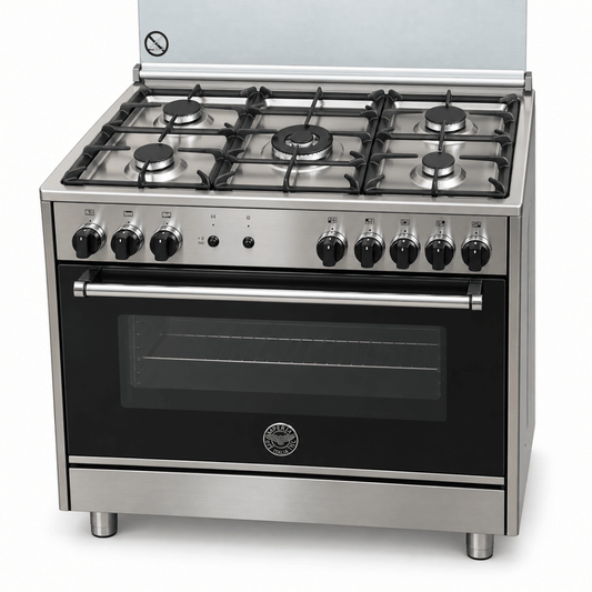 Bertazzoni 90 cm 6-Burner Gas Cooker with Oven – Stainless Steel - Al Thahani Furniture