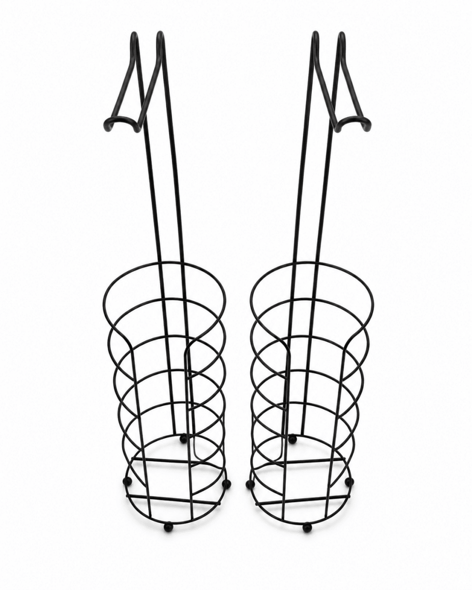 Black Metal Hanging Bottle Holder Basket (Set of 2) - Al Thahani Furniture