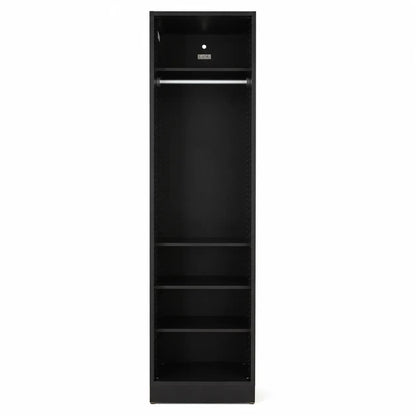 Black Storage Cabinet/Wardrobe | Hanging Rail & Adjustable Shelves - used 5 months - Al Thahani Furniture