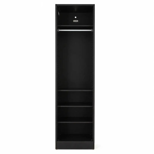 Black Storage Cabinet/Wardrobe | Hanging Rail & Adjustable Shelves - used 5 months - Al Thahani Furniture