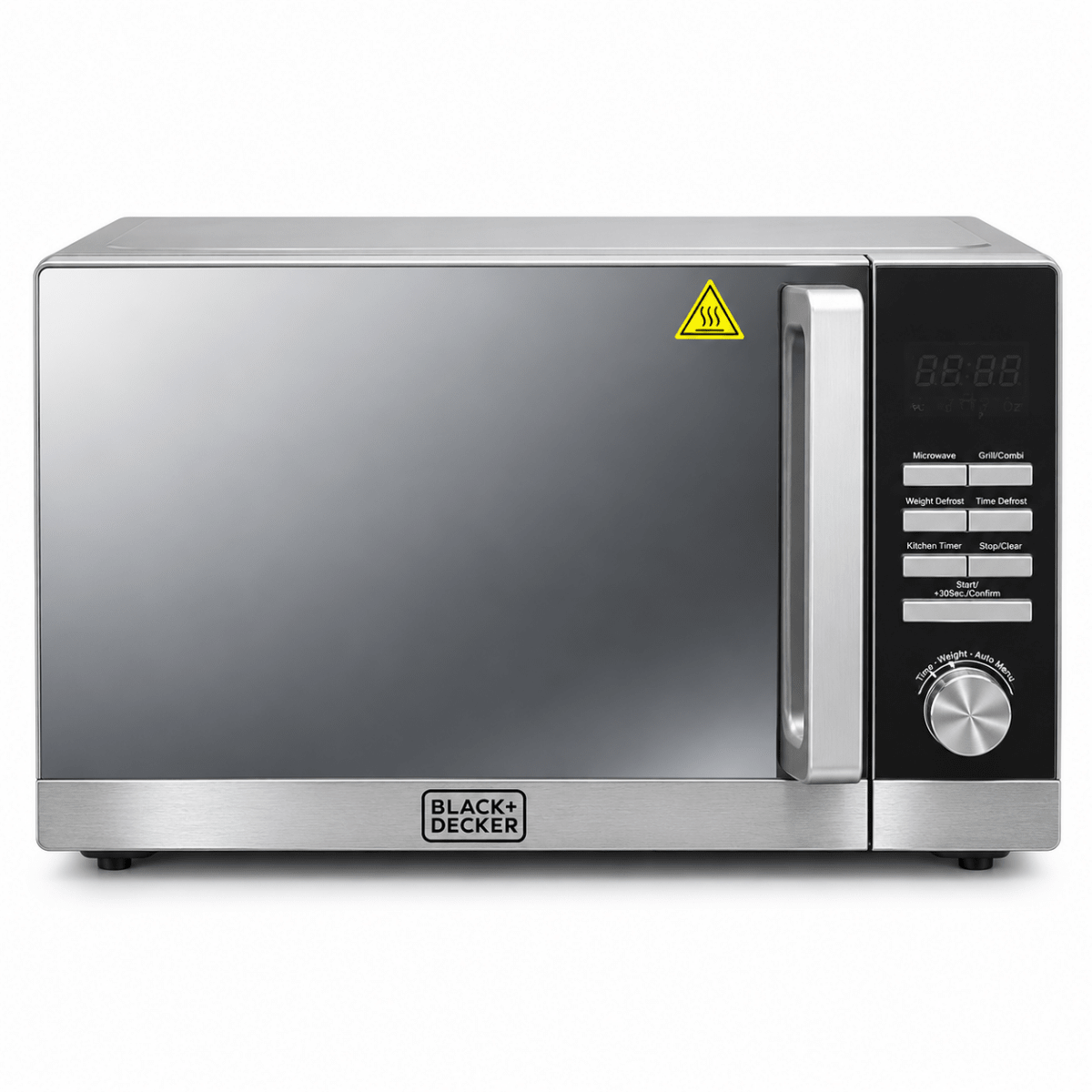 BLACK+DECKER 30L Microwave Oven with Grill – MZ30PGSS – Silver Mirror Finish - Al Thahani Furniture