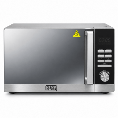BLACK+DECKER 30L Microwave Oven with Grill – MZ30PGSS – Silver Mirror Finish - Al Thahani Furniture