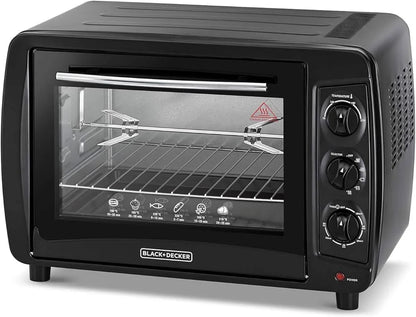 Black+Decker 45L Double Glass Toaster Oven | 1800W | Rotisserie, Bake, Broil | Black - althahanifurniture