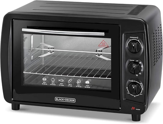 Black+Decker 45L Double Glass Toaster Oven | 1800W | Rotisserie, Bake, Broil | Black - althahanifurniture