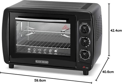 Black+Decker 45L Double Glass Toaster Oven | 1800W | Rotisserie, Bake, Broil | Black - althahanifurniture