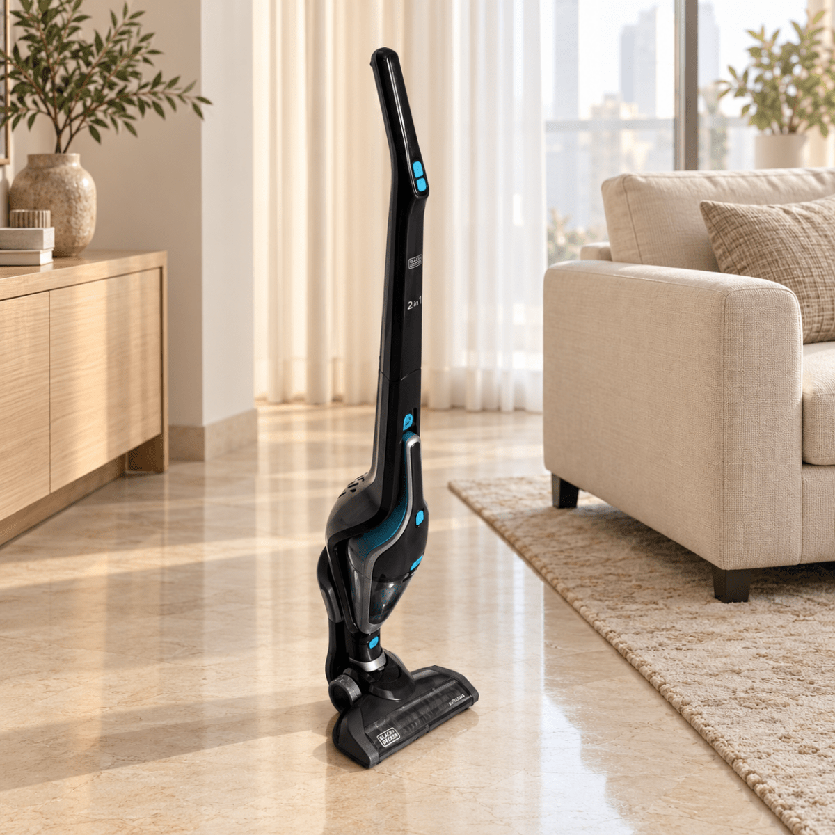 BLACK+DECKER SVA420B-B5 2-in-1 Cordless Stick Vacuum Cleaner – 14.4V – 500 ml – Black - Al Thahani Furniture