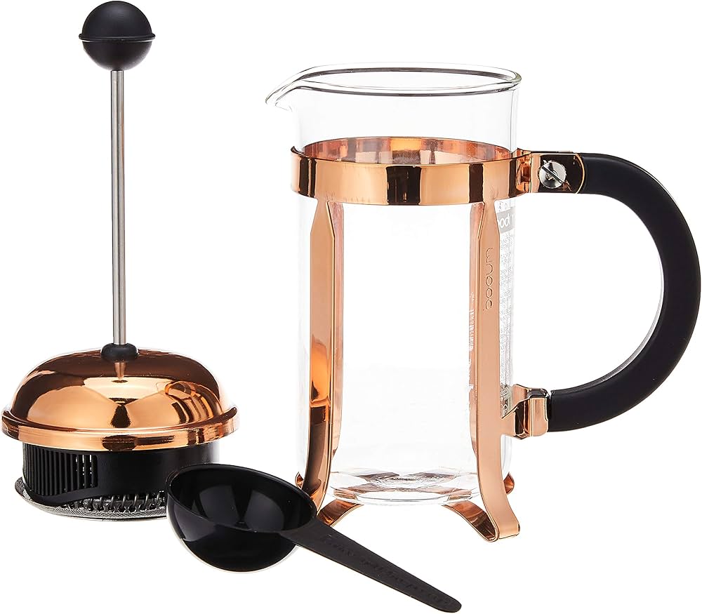 Bodum Chambord French Press Coffee Maker – Copper Finish, 350 ml / 12 oz, Borosilicate Glass - althahanifurniture