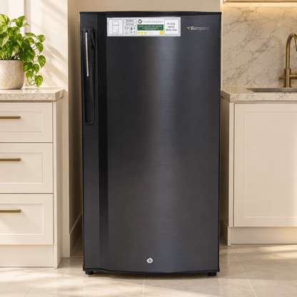 Bompani BR180SSN 150L Single-Door Refrigerator with Top Freezer – Dark Stainless Steel - Al Thahani Furniture