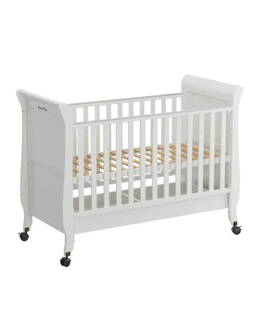 Bonfino Dream Luxe White Cot / Rocking Bed with Swivel Wheels - althahanifurniture