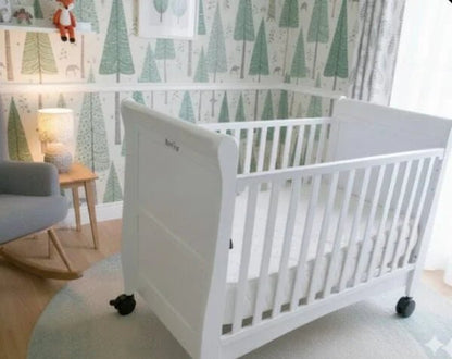Bonfino Dream Luxe White Cot / Rocking Bed with Swivel Wheels - althahanifurniture