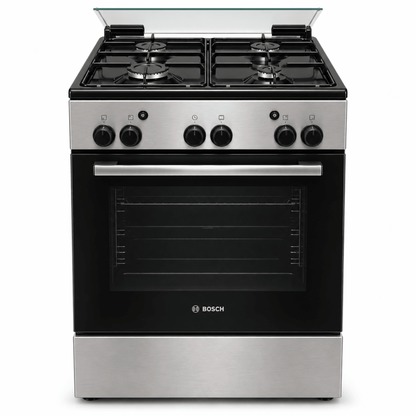Bosch 4-Burner Freestanding Gas Cooker with Oven – Stainless Steel – 60 × 60 cm - Al Thahani Furniture