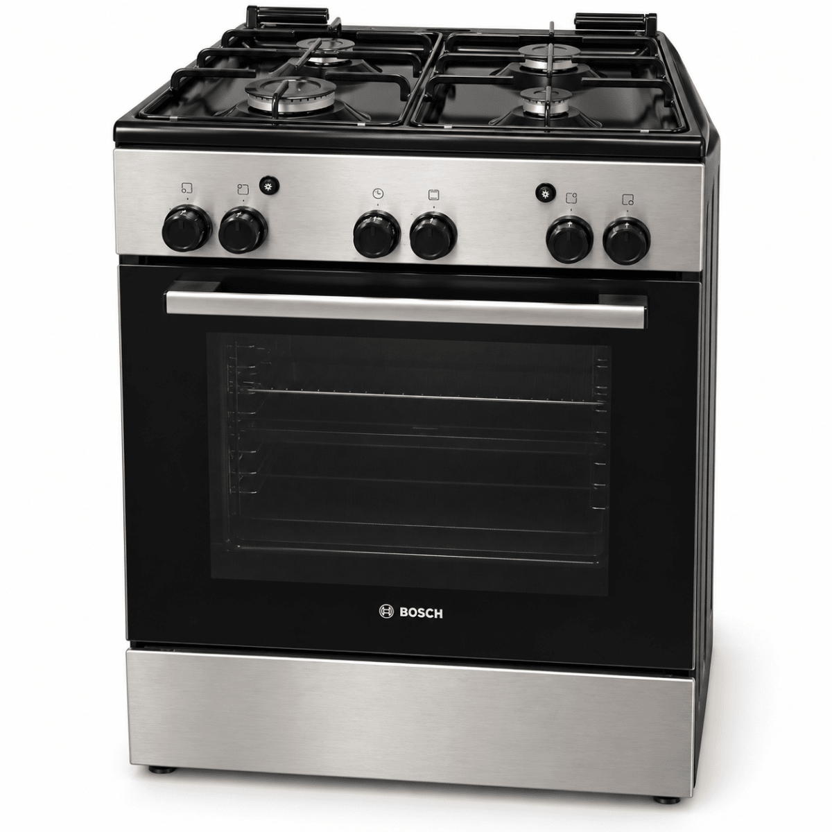 Bosch 4-Burner Freestanding Gas Cooker with Oven – Stainless Steel – 60 × 60 cm - Al Thahani Furniture