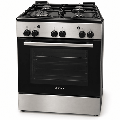 Bosch 4-Burner Freestanding Gas Cooker with Oven – Stainless Steel – 60 × 60 cm - Al Thahani Furniture