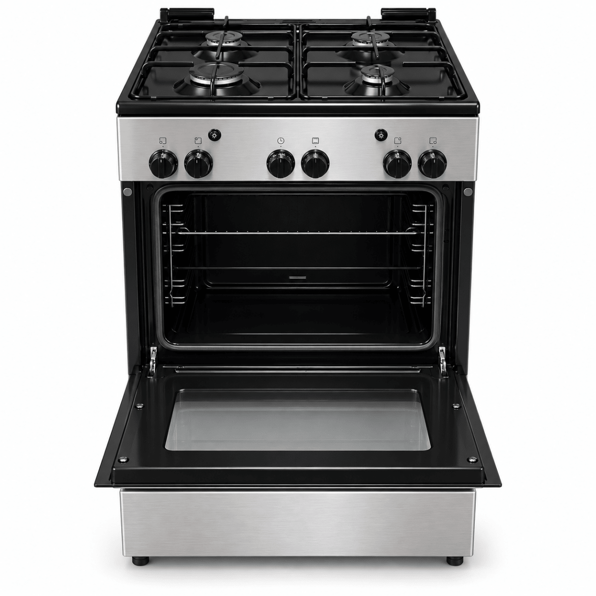 Bosch 4-Burner Freestanding Gas Cooker with Oven – Stainless Steel – 60 × 60 cm - Al Thahani Furniture