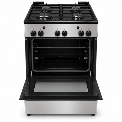 Bosch 4-Burner Freestanding Gas Cooker with Oven – Stainless Steel – 60 × 60 cm - Al Thahani Furniture