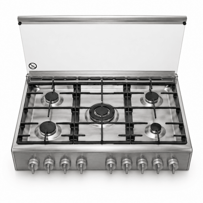 Bosch Serie 2 HSG736355M 5-Burner Gas Range Cooker – 90 cm – Stainless Steel - Al Thahani Furniture