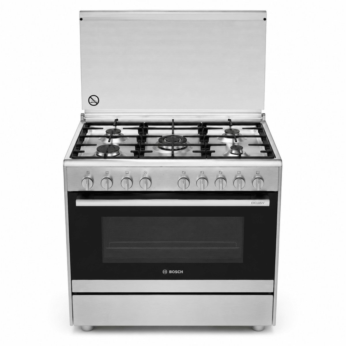 Bosch Serie 2 HSG736355M 5-Burner Gas Range Cooker – 90 cm – Stainless Steel - Al Thahani Furniture