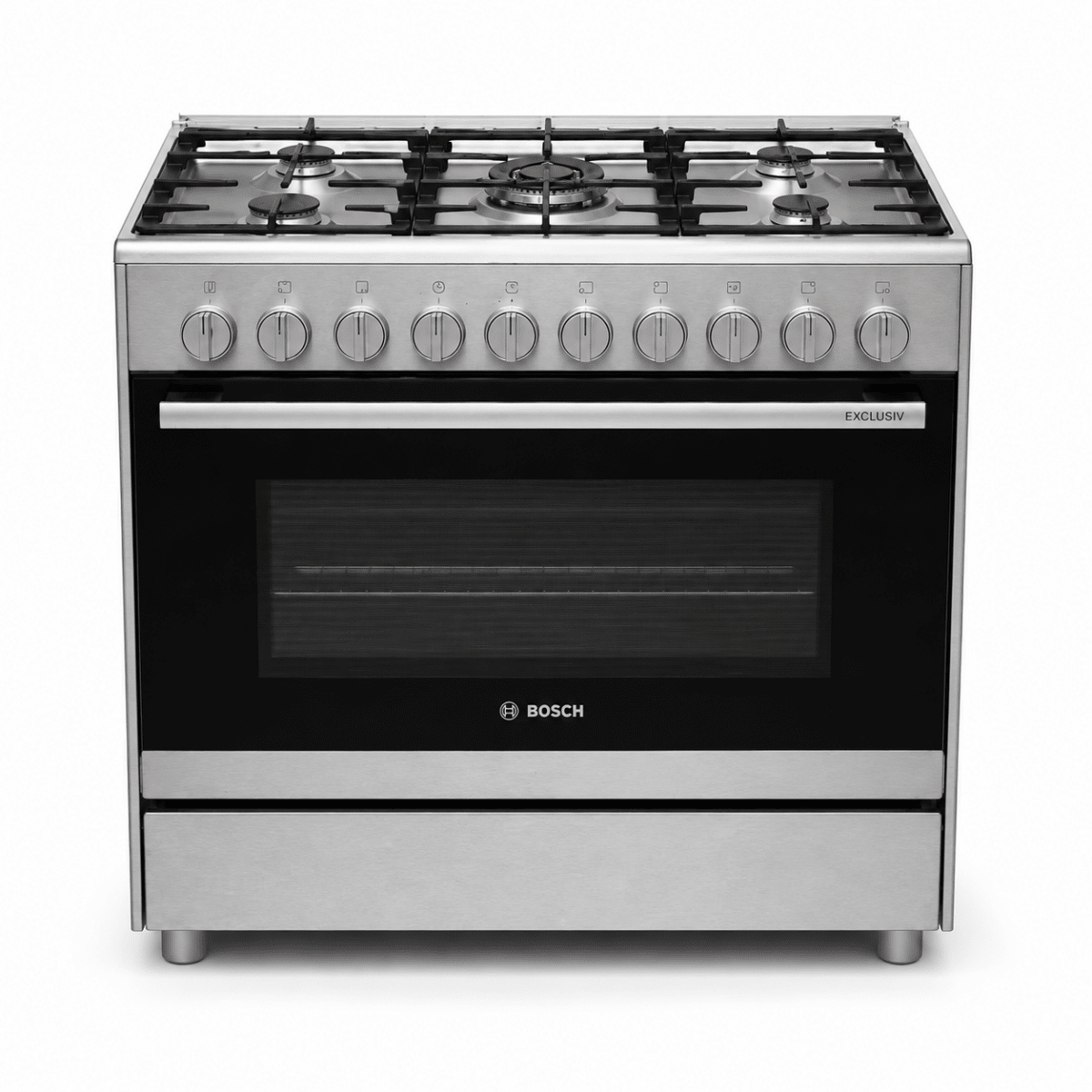 Bosch Serie 2 HSG736355M 5-Burner Gas Range Cooker – 90 cm – Stainless Steel - Al Thahani Furniture