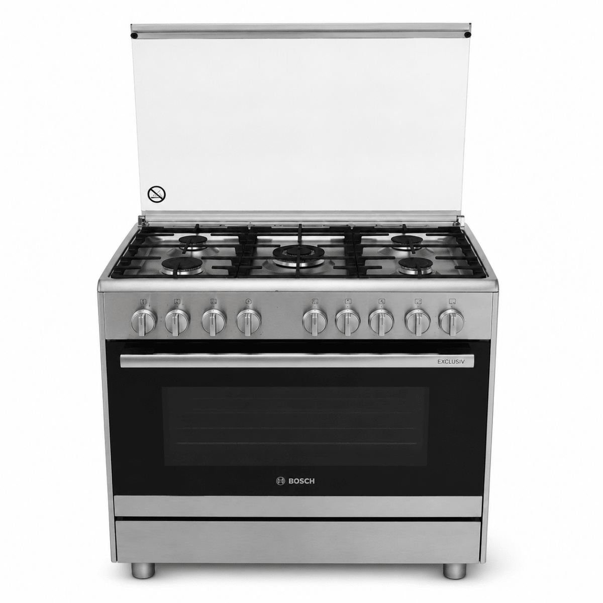 Bosch Serie 2 HSG736355M 5-Burner Gas Range Cooker – 90 cm – Stainless Steel - Al Thahani Furniture