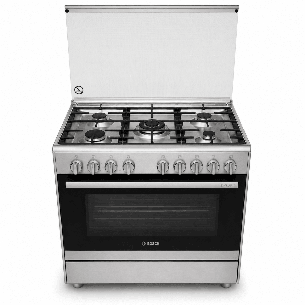 Bosch Serie 2 HSG736355M 5-Burner Gas Range Cooker – 90 cm – Stainless Steel - Al Thahani Furniture