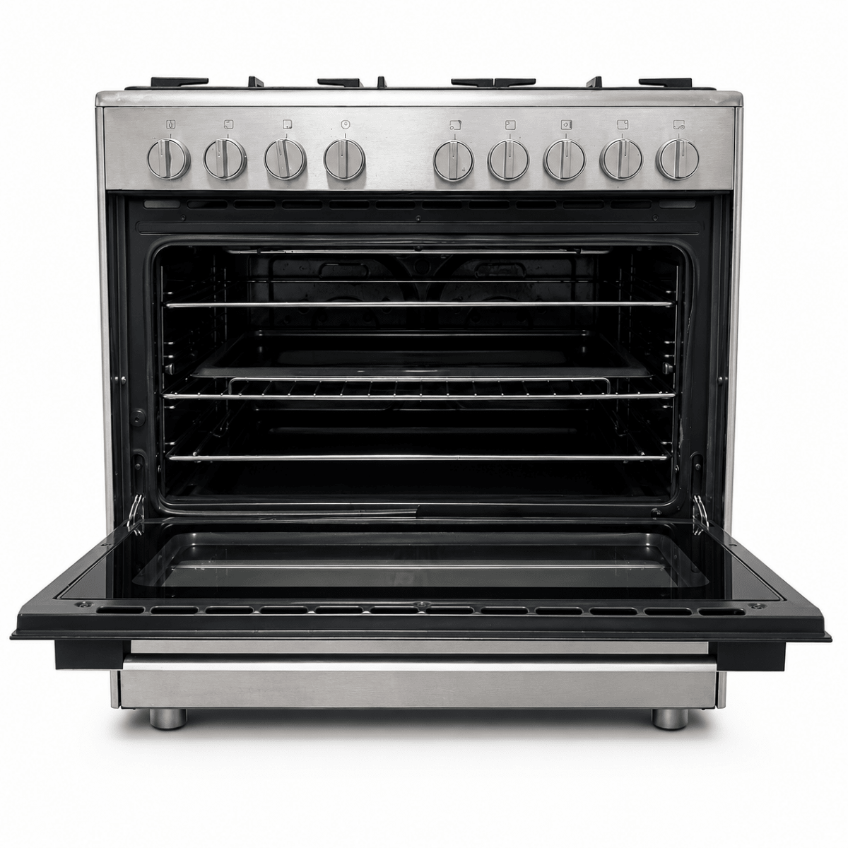 Bosch Serie 2 HSG736355M 5-Burner Gas Range Cooker – 90 cm – Stainless Steel - Al Thahani Furniture