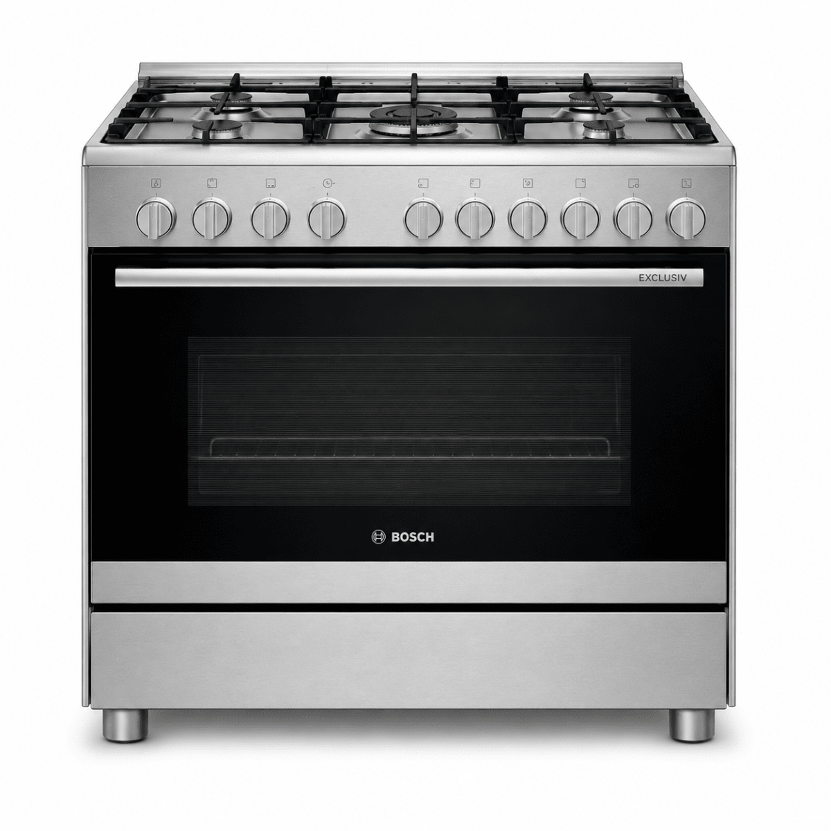 Bosch Serie 2 HSG736355M 5-Burner Gas Range Cooker – 90 cm – Stainless Steel - Al Thahani Furniture