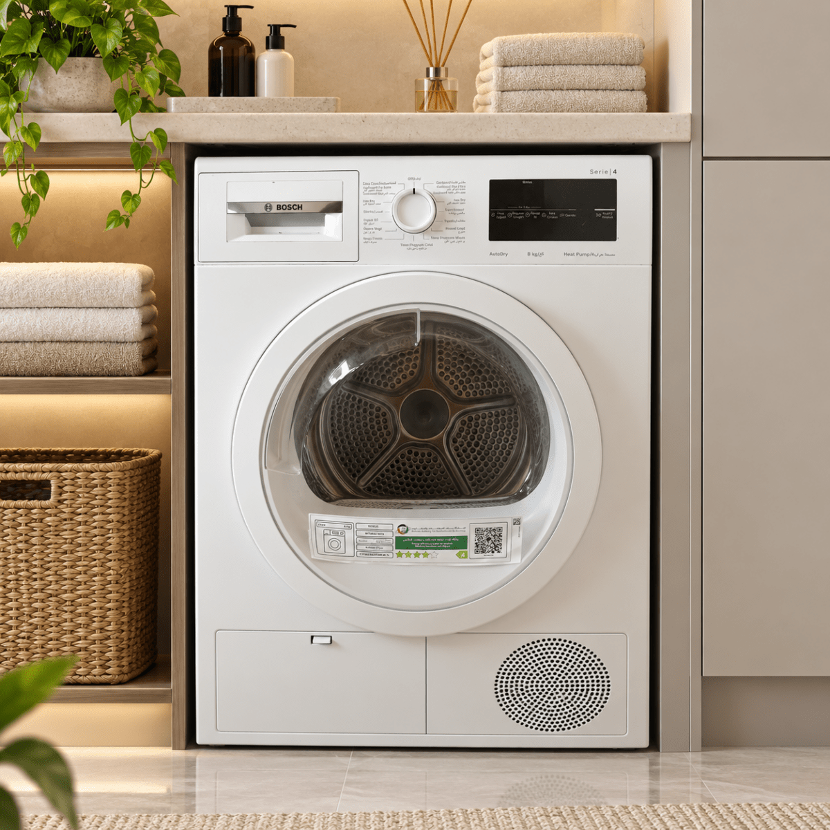 Bosch Series 4 WTH85210GC 8kg Heat Pump Tumble Dryer – White - Al Thahani Furniture