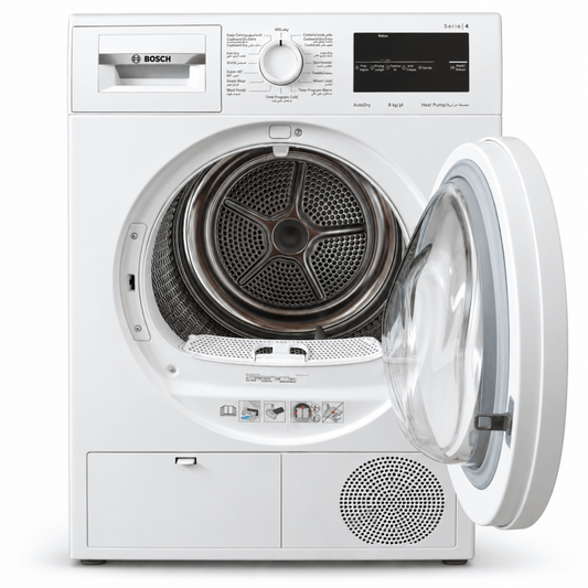 Bosch Series 4 WTH85210GC 8kg Heat Pump Tumble Dryer – White - Al Thahani Furniture
