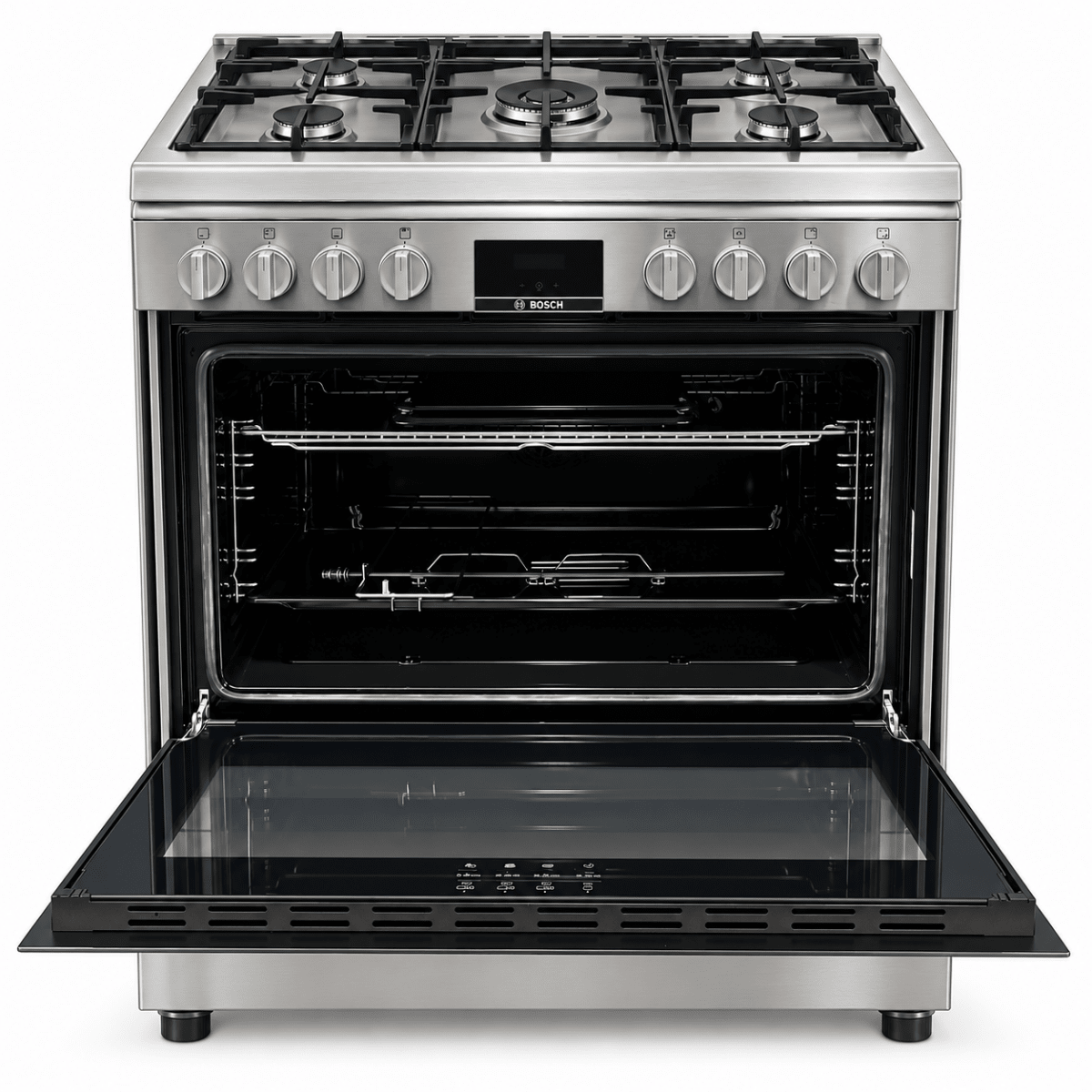 Bosch Series 6 90cm 5-Burner Gas Cooker with 125L Oven – HGW3ASQ50M – Stainless Steel - Al Thahani Furniture