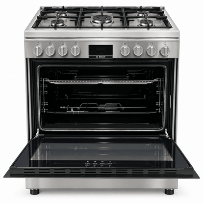 Bosch Series 6 90cm 5-Burner Gas Cooker with 125L Oven – HGW3ASQ50M – Stainless Steel - Al Thahani Furniture
