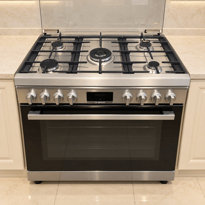 Bosch Series 6 90cm 5-Burner Gas Cooker with 125L Oven – HGW3ASQ50M – Stainless Steel - Al Thahani Furniture