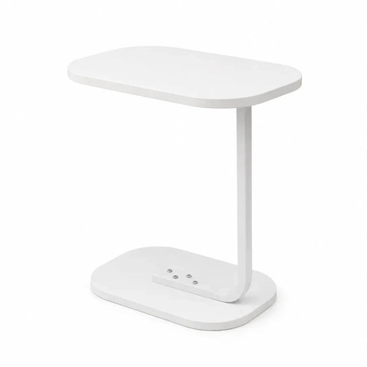 Bosq Punto C-Shaped Side Table | White, Powder-Coated Steel - used 3 months - Al Thahani Furniture