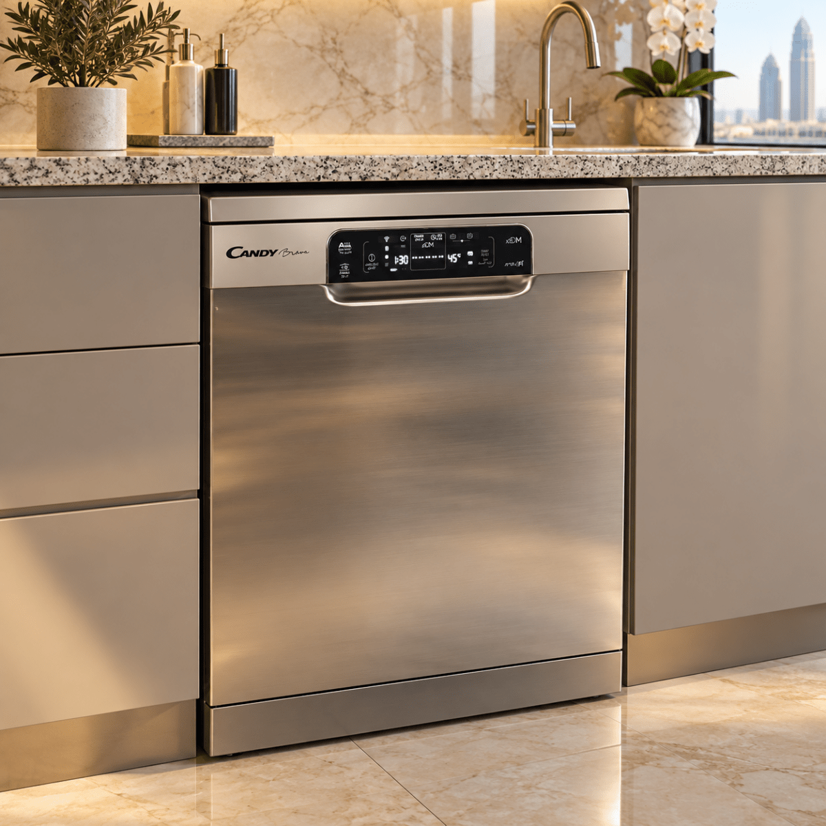 Candy Brava 16-Place Smart Dishwasher – Stainless Steel - Al Thahani Furniture