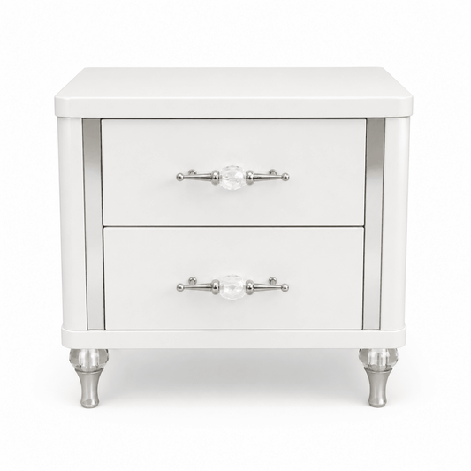 Celestia Nightstand | 2 Drawers, 54.5x43x50.6 cm - used 4 months - Al Thahani Furniture