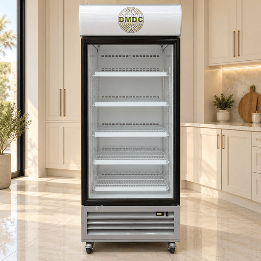Celsius TSB1CF20 650L Commercial Upright Display Chiller – Single Glass Door – Silver - Al Thahani Furniture